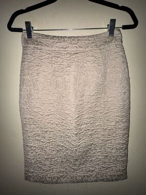 Banana Republic Cream Textured Pencil Skirt